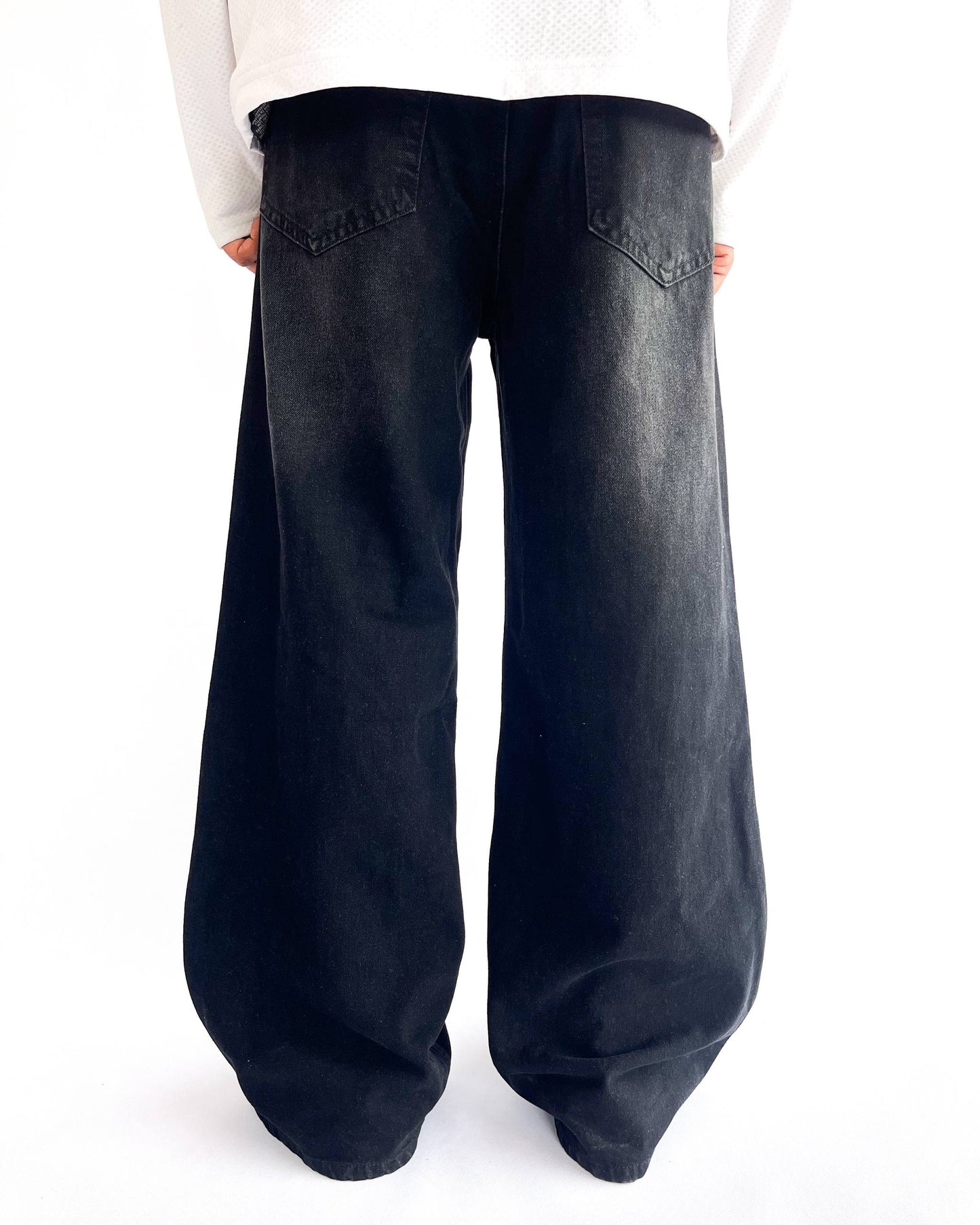 Black White Shade Wide Leg Baggy