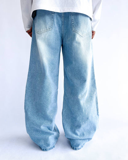 Ice Blue Wide Leg Baggy