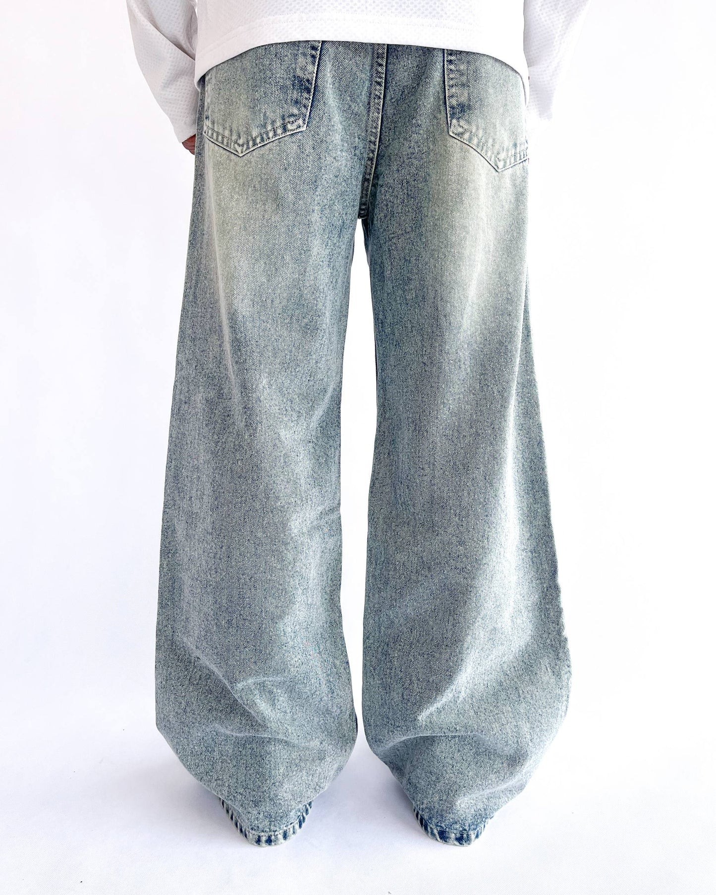 Pale Blue Wide Leg Baggy