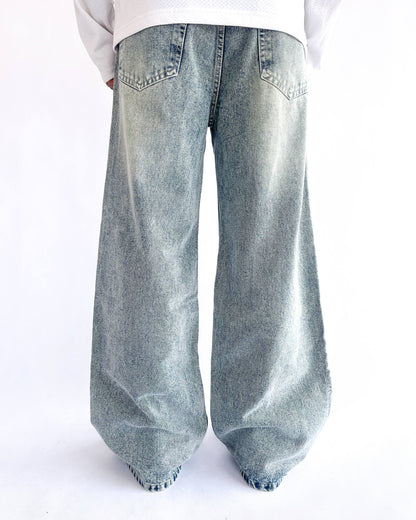 Pale Blue Wide Leg Baggy