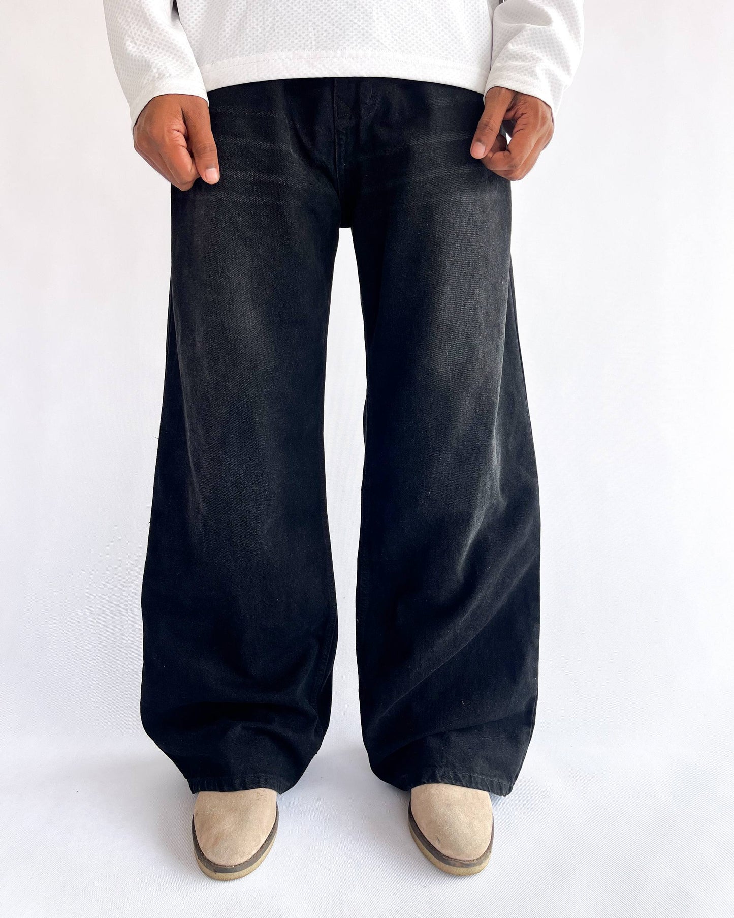 Black White Shade Wide Leg Baggy