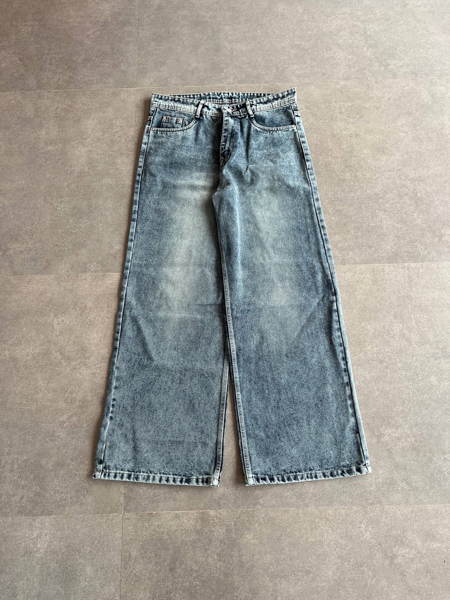 Blue Tinted Wide Leg Baggy