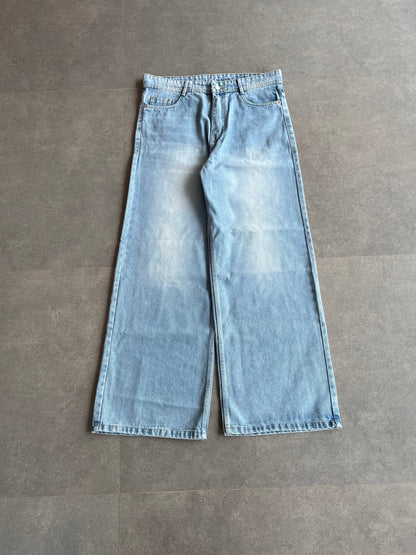 Ice Blue Wide Leg Baggy