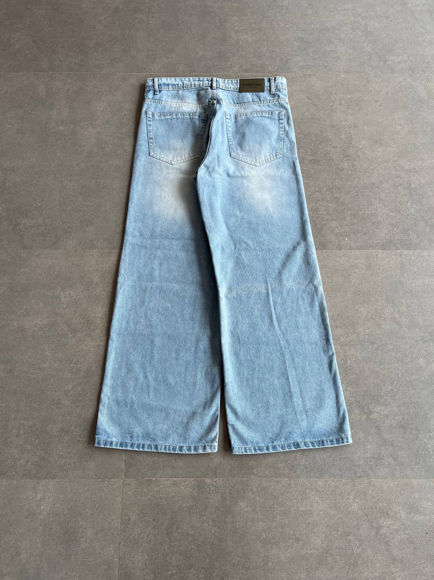 Ice Blue Wide Leg Baggy