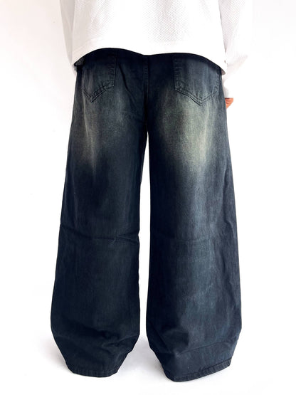 Black Grey Shade Wide Leg Baggy