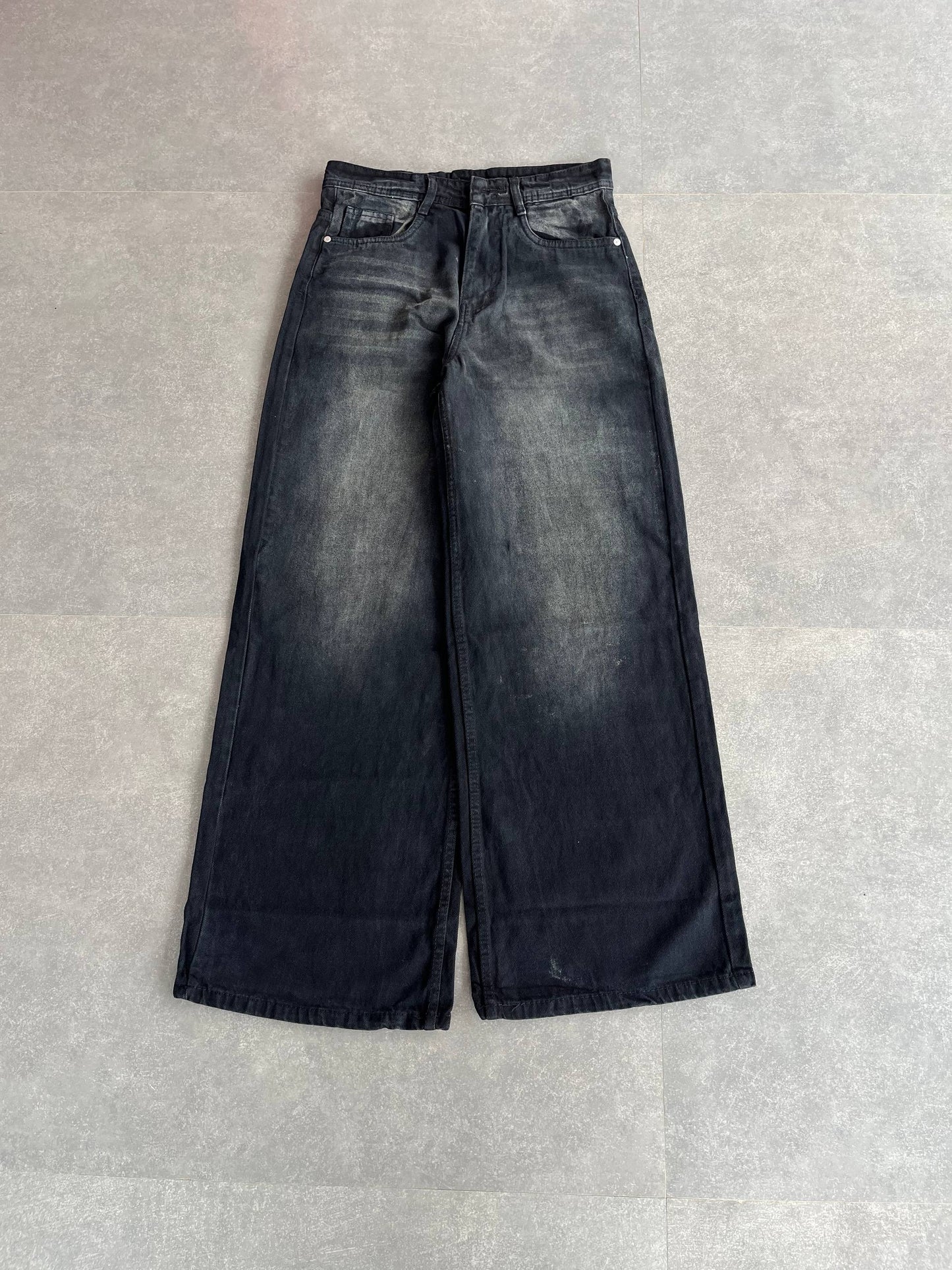 Black Grey Shade Wide Leg Baggy