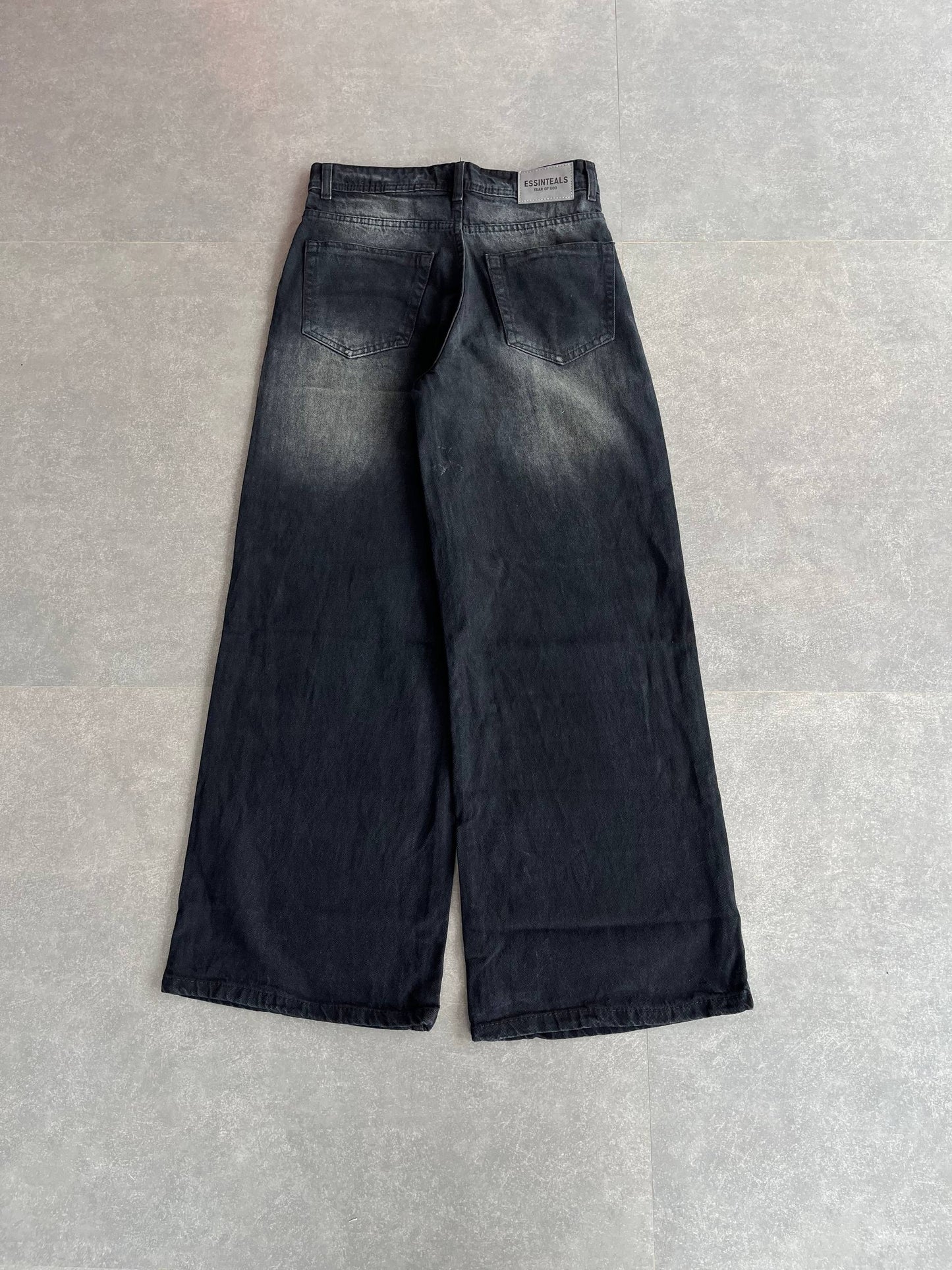 Black Grey Shade Wide Leg Baggy